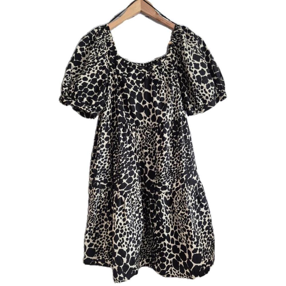 Who What Wear Ladies Off Shoulder Tiered Shift Style Dress Puffed Short Sleeve